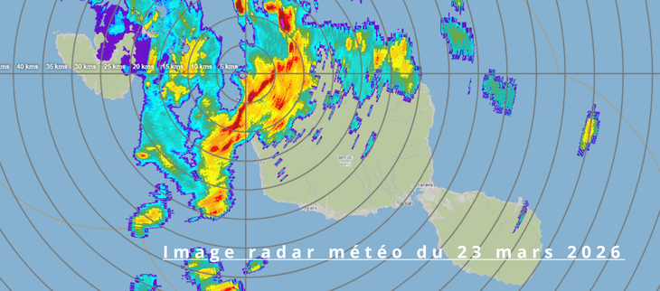 Image du radar météo le 23 mars 2025